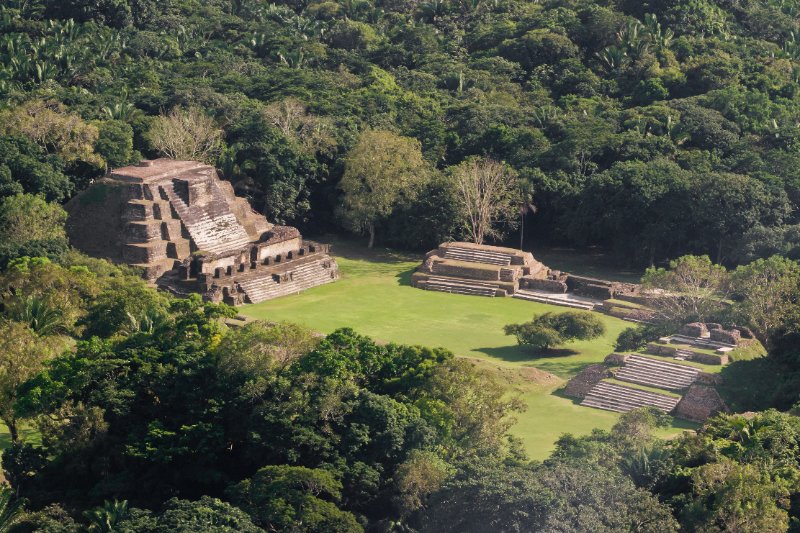Aerial View Of Altun Ha, Maya Ruins In The Tropical Jungle Of Belize