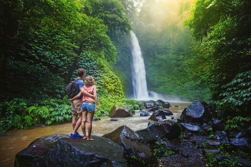 Alone Time At A Jungle Waterfall On A Central America Honeymoon